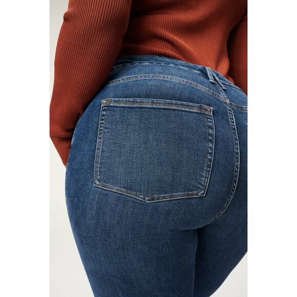 Good American Good Legs Crop Raw Hem Skinny Jeans Size 22 High Rise Stretch - Picture 13 of 13